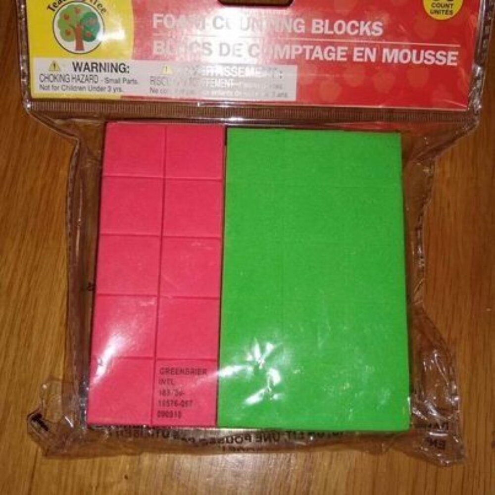 Teaching Tree Foam Counting Blocks Multi-colored 50 count Unit New
